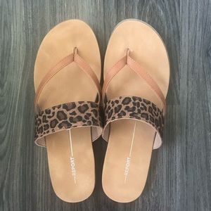 Leopard Print Flip Flops